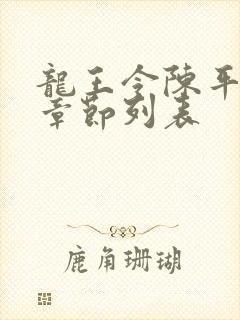 龙王令陈平最新章节列表 龙王令陈平最新章节列表