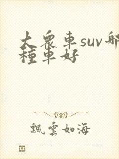 大众车suv哪种车好