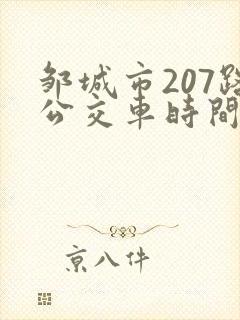 邹城市207路公交车时间表