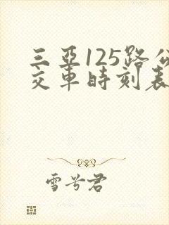 三亚125路公交车时刻表查询