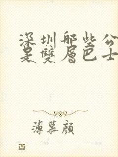 深圳哪些公交车是双层巴士 深圳哪些公交车是双层巴士