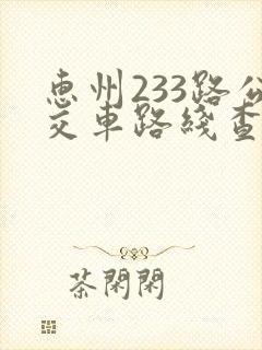 惠州233路公交车路线查询