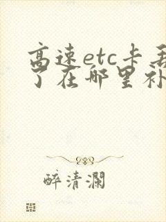 高速etc卡丢了在哪里补卡