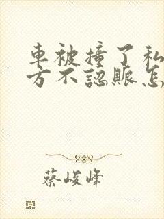 车被撞了私了对方不认账怎么办