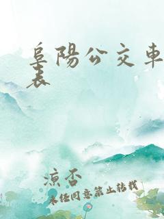 阜阳公交车时间表