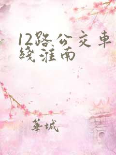 12路公交车路线淮南