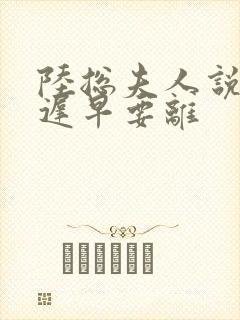 陆总夫人说这婚迟早要离