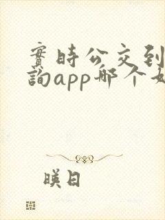 实时公交到站查询app哪个好用