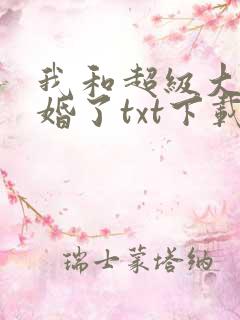 我和超级大佬隐婚了txt下载