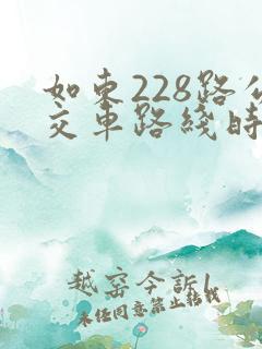 如东228路公交车路线时刻表