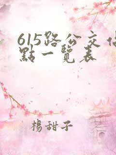 615路公交站点一览表 615路公交站点一览表