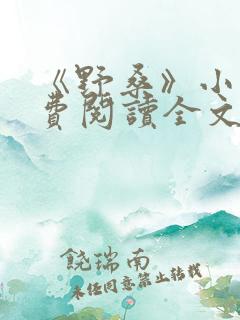 《野桑》小说免费阅读全文