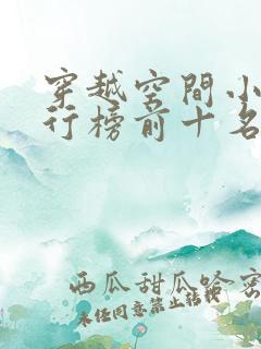 穿越空间小说排行榜前十名完结篇