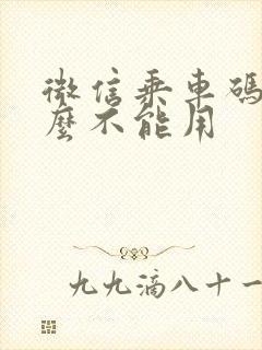 微信乘车码为什么不能用