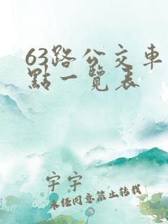 63路公交车站点一览表