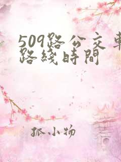 509路公交车路线时间