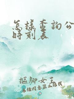 怎样查询公交车时刻表