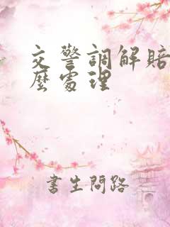 交警调解赔偿怎么处理