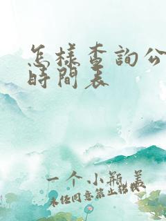 怎样查询公交车时间表