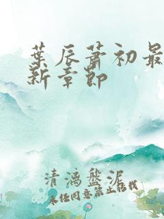 叶辰萧初最新更新章节