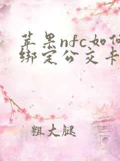 苹果nfc如何绑定公交卡