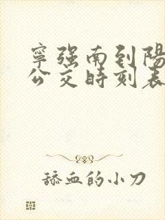 宁强南到阳平关公交时刻表