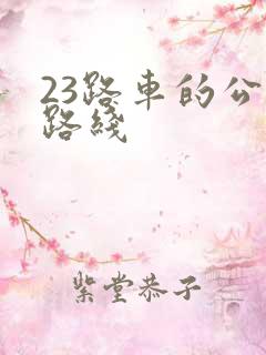 23路车的公交路线 23路车的公交路线
