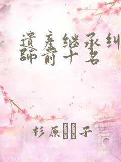 遗产继承纠纷律师前十名