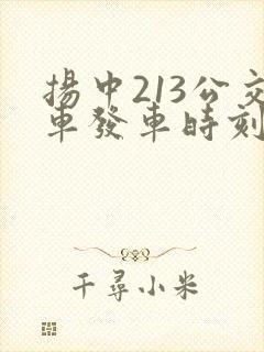 扬中213公交车发车时刻表