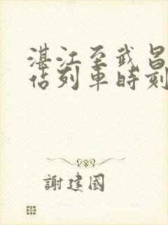湛江至武昌火车站列车时刻表
