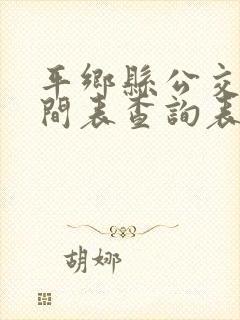 平乡县公交车时间表查询表