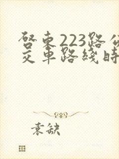 启东223路公交车路线时间表 启东223路公交车路线时间表