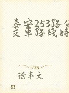 泰安253路公交车路线时间表