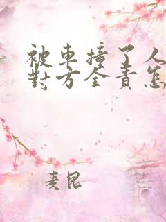 被车撞了人没事对方全责怎么赔偿
