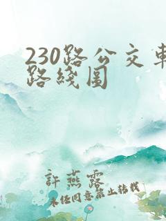 230路公交车路线图