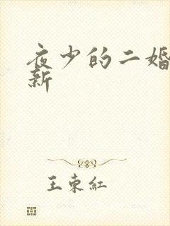 夜少的二婚新妻新