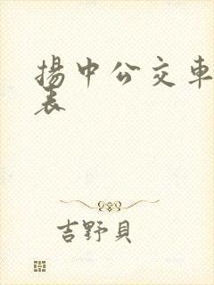 扬中公交车时刻表
