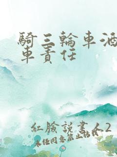 骑三轮车酒驾撞车责任