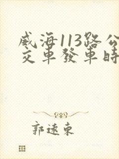 威海113路公交车发车时间表