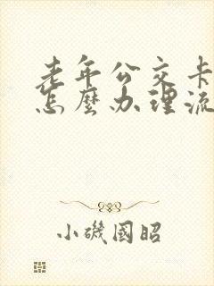 老年公交卡丢了怎么办理流程