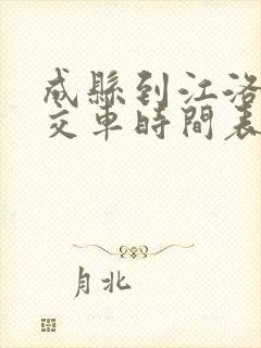 成县到江洛的公交车时间表