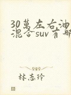 30万左右油电混合suv有哪些 30万左右油电混合suv有哪些