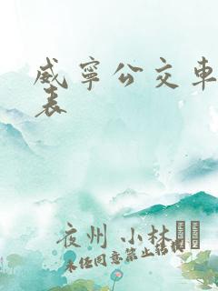 威宁公交车时间表