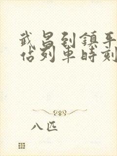 武昌到镇平火车站列车时刻表 武昌到镇平火车站列车时刻表