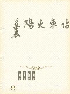 阜阳火车站时刻表