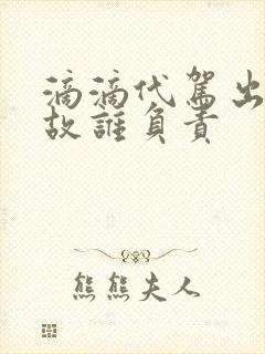 滴滴代驾出了事故谁负责