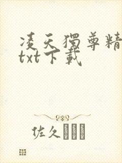 凌天独尊精校版txt下载