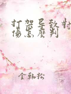 打架导致对方轻伤怎么判