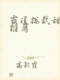 霸道总裁甜宠文推荐