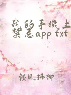 我的手机上全是禁忌app txt 我的手机上全是禁忌app txt